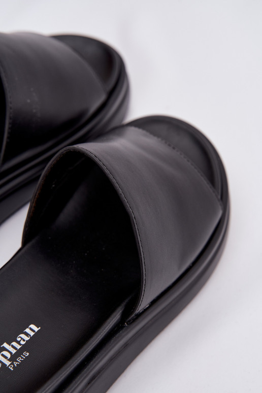 Pantofole da donna con una piattaforma colore nero Tanelisse