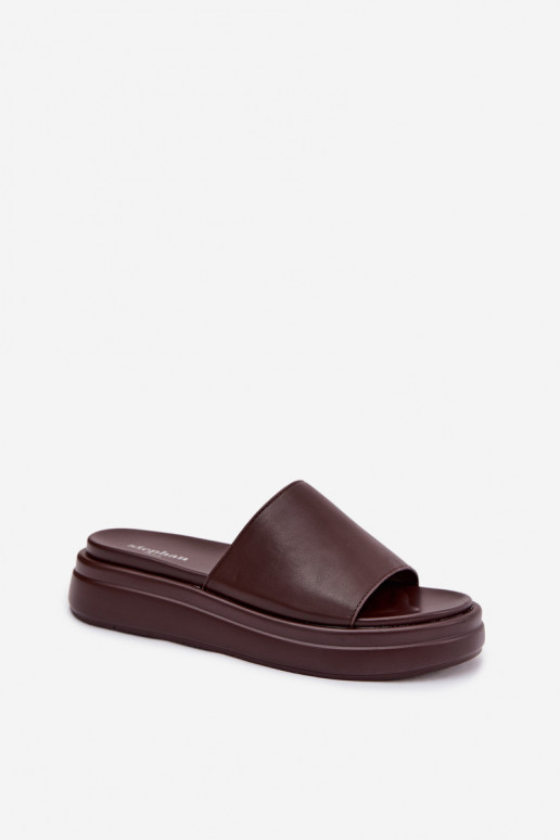 Pantofole da donna con una piattaforma CzekoladoAe Tanelisse