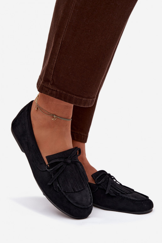 mocassini da donna con frange colore nero Janelisse