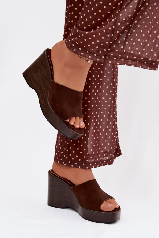 Pantofole da donna Su un cuneo CzekoladoAe Ravelia