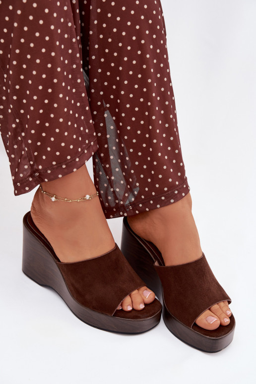 Pantofole da donna Su un cuneo CzekoladoAe Ravelia