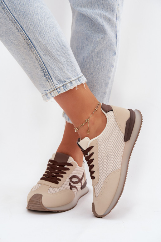 Scarpe modello sneakers scarpe da ginnastica Femminile beige-colore marrone Tarlisse