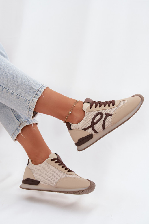 Scarpe modello sneakers scarpe da ginnastica Femminile beige-colore marrone Tarlisse