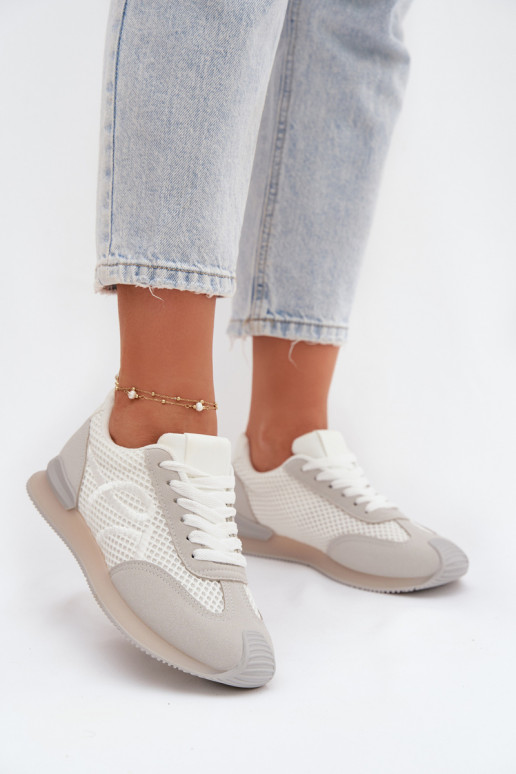 Scarpe modello sneakers scarpe da ginnastica Femminile Bianco-colore grigio Tarlisse