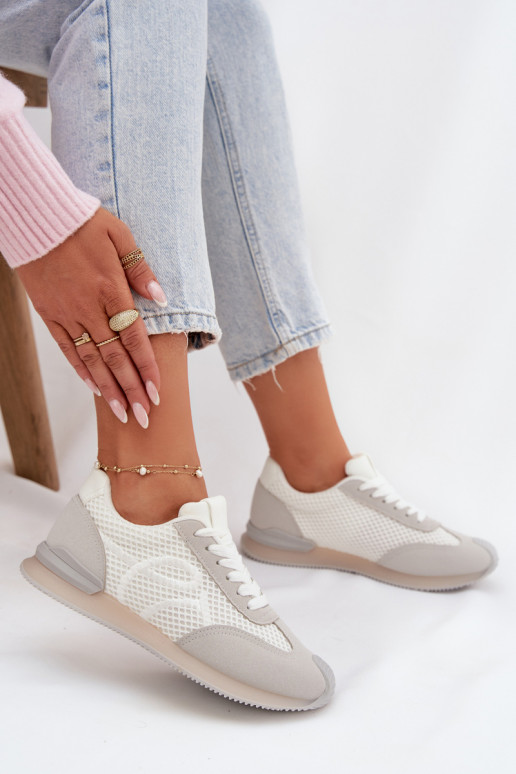 Scarpe modello sneakers scarpe da ginnastica Femminile Bianco-colore grigio Tarlisse