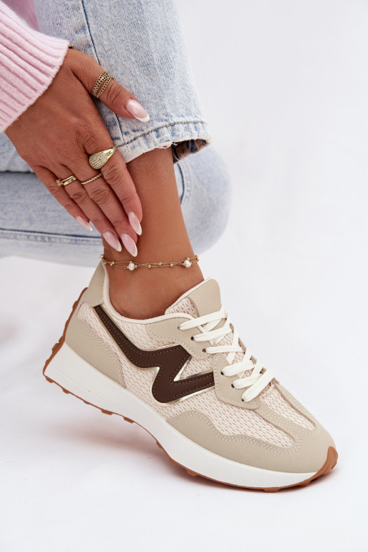 scarpe da ginnastica Femminile con una piattaforma beige Janelora