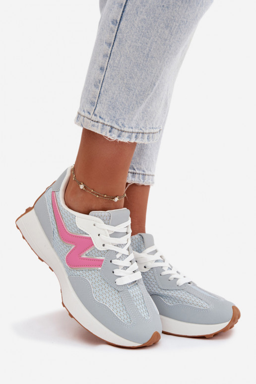 scarpe da ginnastica Femminile con una piattaforma colore blu Janelora