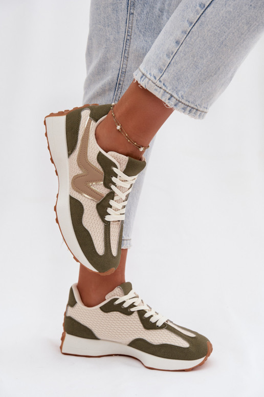 scarpe da ginnastica Femminile con una piattaforma colore verde Janelora