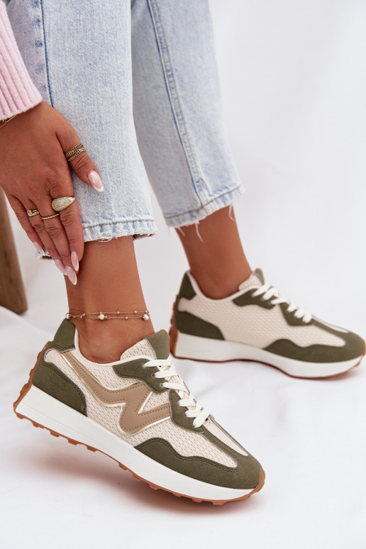 scarpe da ginnastica Femminile con una piattaforma colore verde Janelora