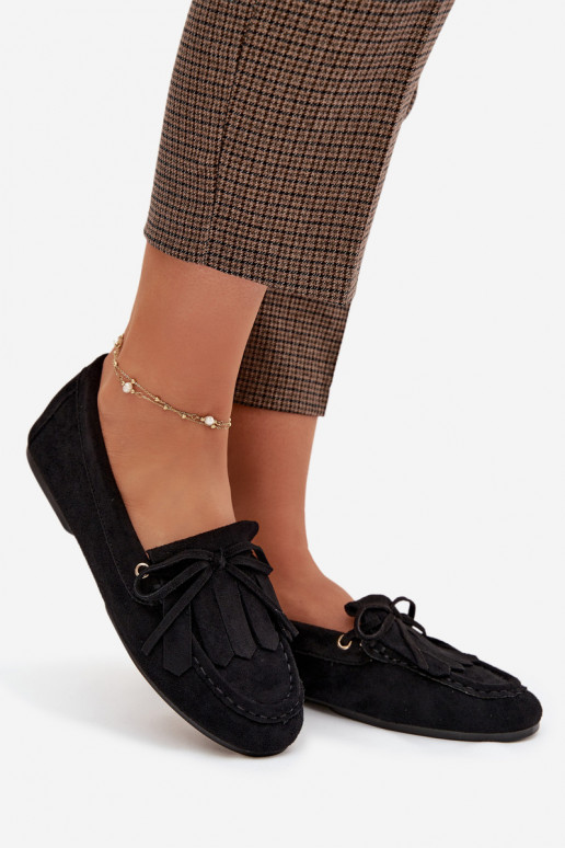mocassini da donna con dettagli eleganti E frangia colore nero Glorina