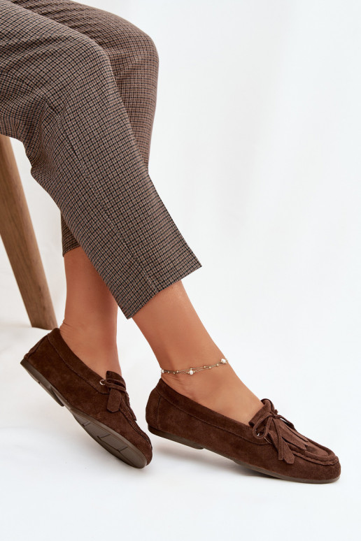 mocassini da donna con dettagli eleganti E frangia CzekoladoAe Glorina