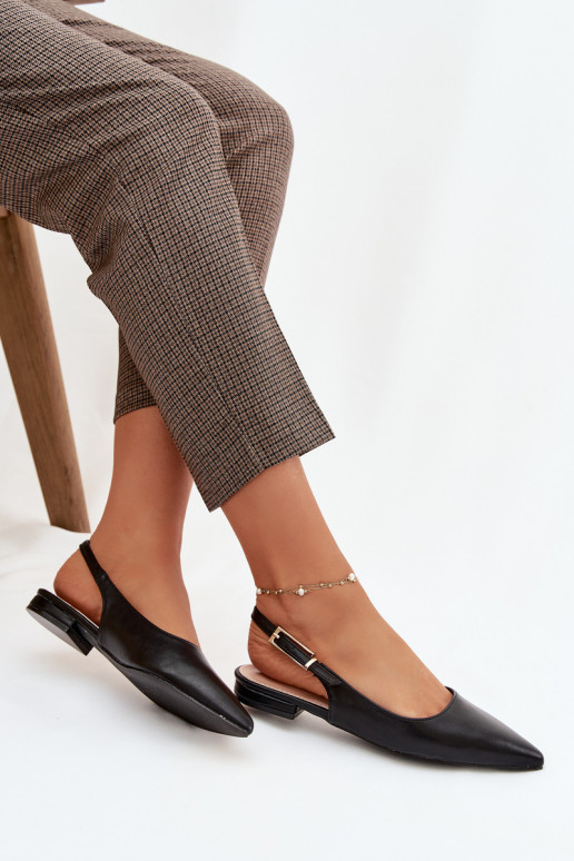 Ballerine con fibbie dorate colore nero Iverelle