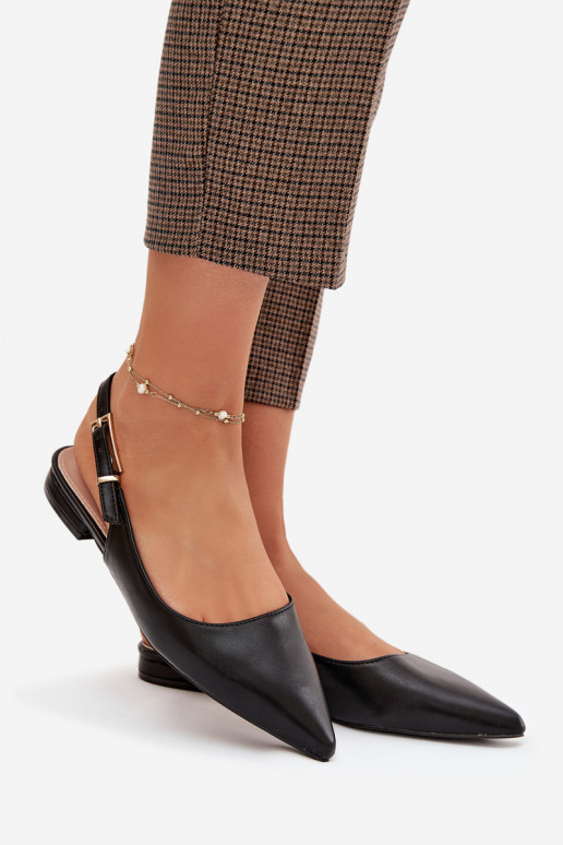 Ballerine con fibbie dorate colore nero Iverelle