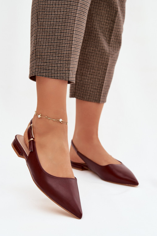 Ballerine con fibbie dorate Borgogna Iverelle