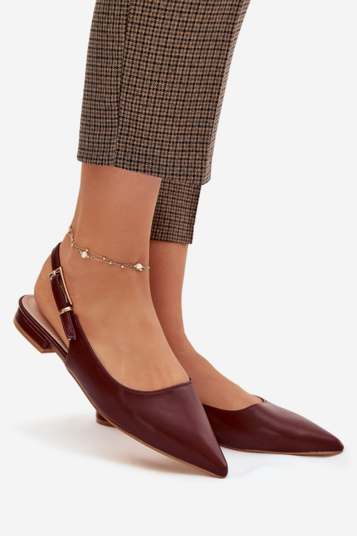 Ballerine con fibbie dorate Borgogna Iverelle