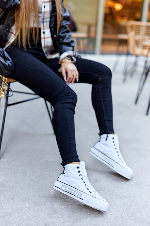 Sneaker con plateau alto Big Star II274014 Colore bianco