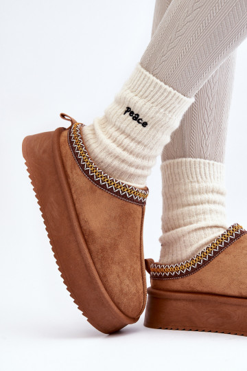 Pantofole Su una suola spessain ecopelle scamosciatau colore marrone Sylva 2