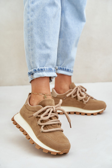 scarpe da ginnastica Scarpe modello sneakers con una piattaformain ecopelle scamosciatau colore marrone Riadella 2