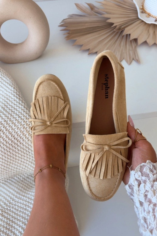 Mocassini da donna con frange color giallo Janelisse