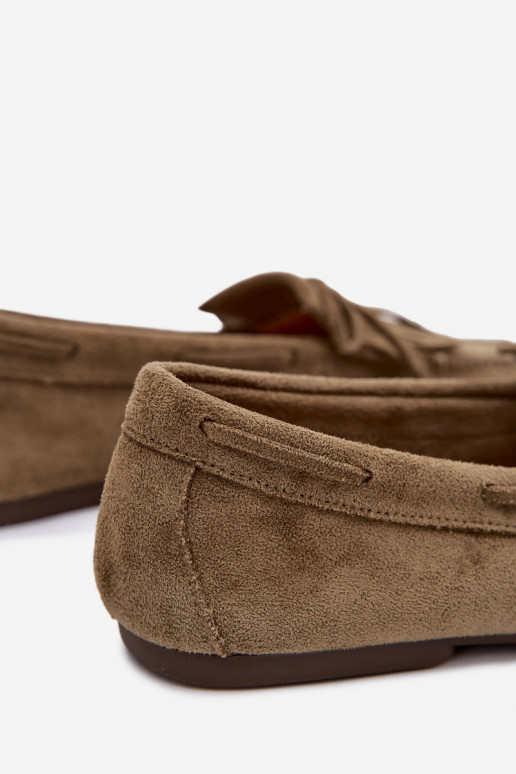 Mocassini da donna con frange color verde Janelisse