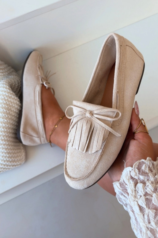Mocassini da donna con frange color avorio Janelisse