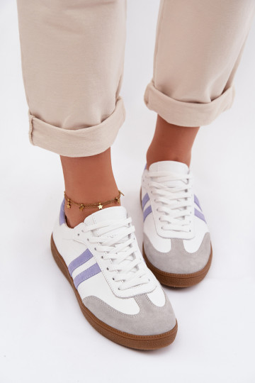 Zazoo N1068 Pelle Basso Scarpe modello sneakers Femminile Bianco-colore blu