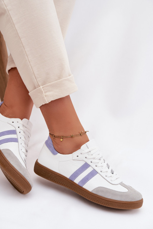 Zazoo N1068 Pelle Basso Scarpe modello sneakers Femminile Bianco-colore blu