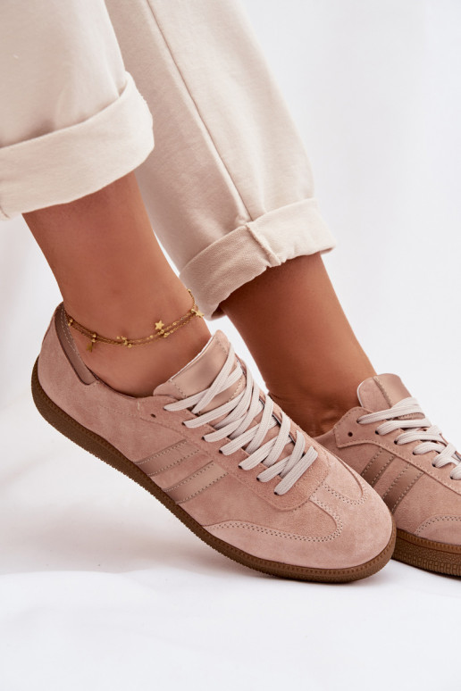 Zazoo N1068 dalla pelle scamosciata Basso Scarpe modello sneakers Femminile colore rosa