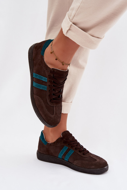 Zazoo N1068 dalla pelle scamosciata Basso Scarpe modello sneakers Femminile CzekoladoAe