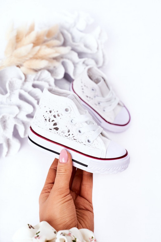 Scarpe per bambini con suola con pizzo Colore bianco Roly-Poly