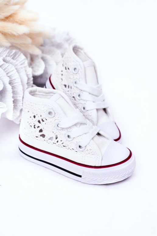 Scarpe per bambini con suola con pizzo Colore bianco Roly-Poly