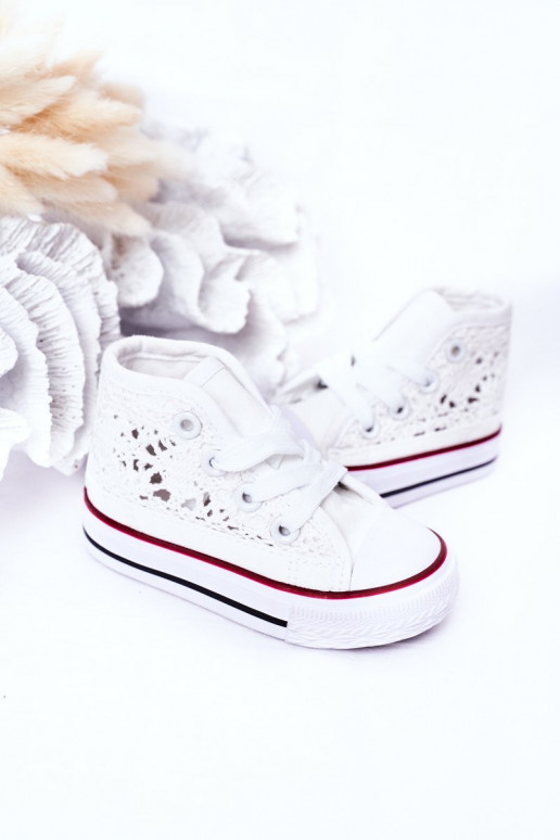 Scarpe per bambini con suola con pizzo Colore bianco Roly-Poly