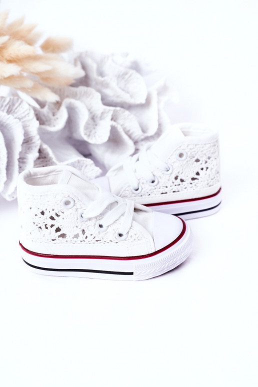 Scarpe per bambini con suola con pizzo Colore bianco Roly-Poly