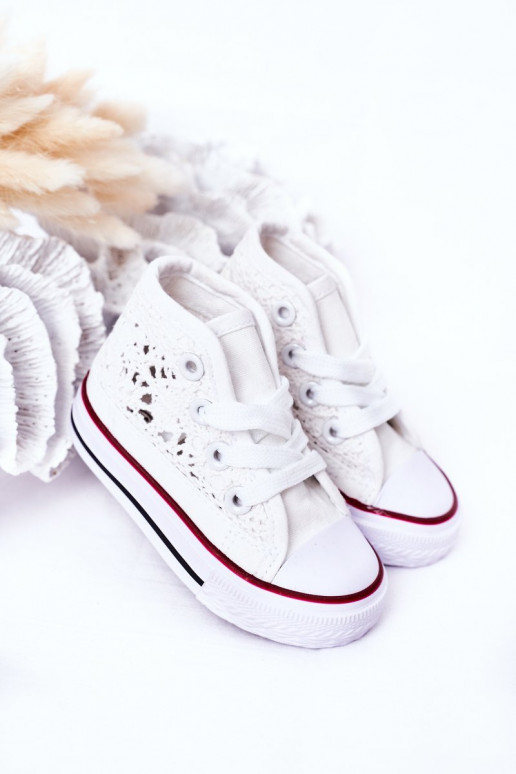 Scarpe per bambini con suola con pizzo Colore bianco Roly-Poly