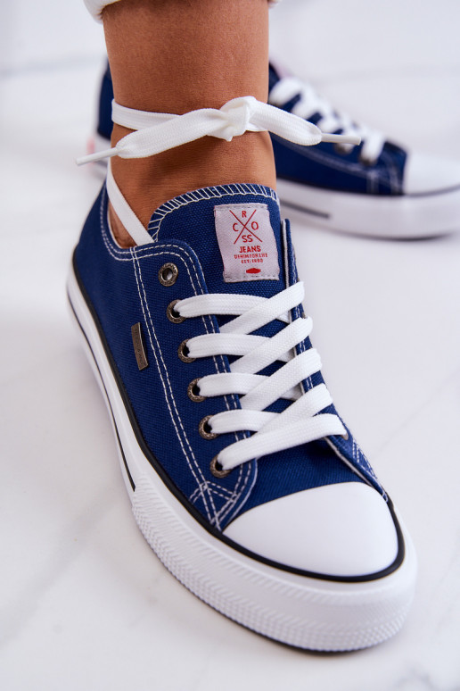 Femminile Elegantello classico scarpe casual Cross Jeans JJ2R4012C blu scuro