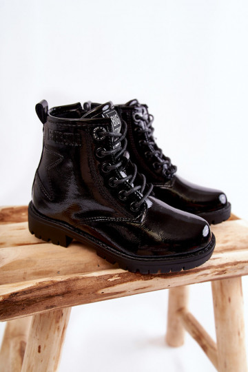 Infantile con effetto vernice riscaldamento Stivali Big Star II374045 colore nero 2