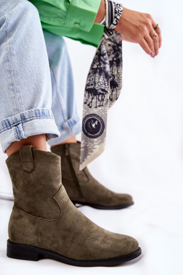 Stivali scamosciati da donna colore verde Fiorenz 2