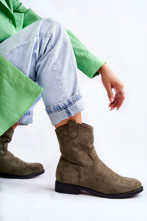 Stivali scamosciati da donna colore verde Fiorenz