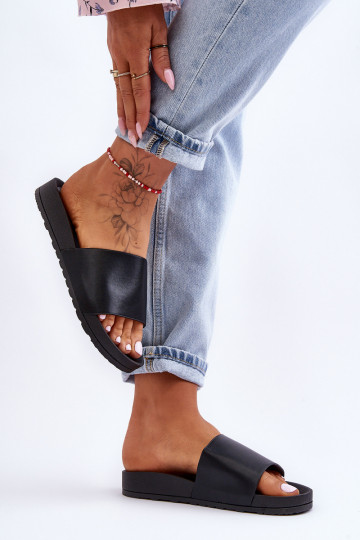 Elegantello classico Femminile Pantofole colore nero Rolien 2