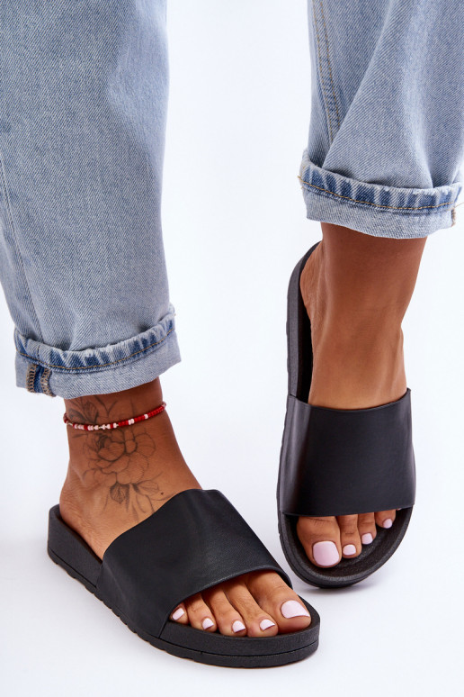 Elegantello classico Femminile Pantofole colore nero Rolien