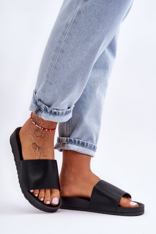 Elegantello classico Femminile Pantofole colore nero Rolien