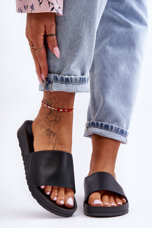 Elegantello classico Femminile Pantofole colore nero Rolien