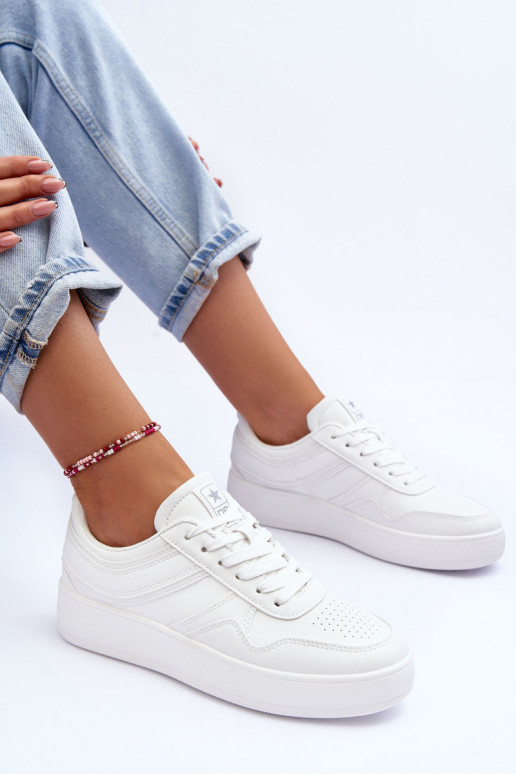 scarpe da ginnastica Femminile con una piattaforma Colore bianco Pudina