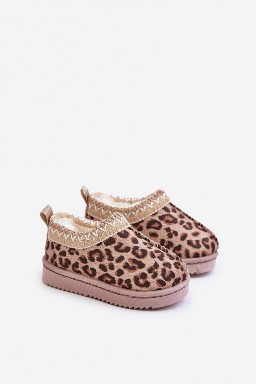 Stivali da neve Stivali Infantile con motivi di pelliccia di leopardo con una piattaforma riscaldamento con pelliccia all intern