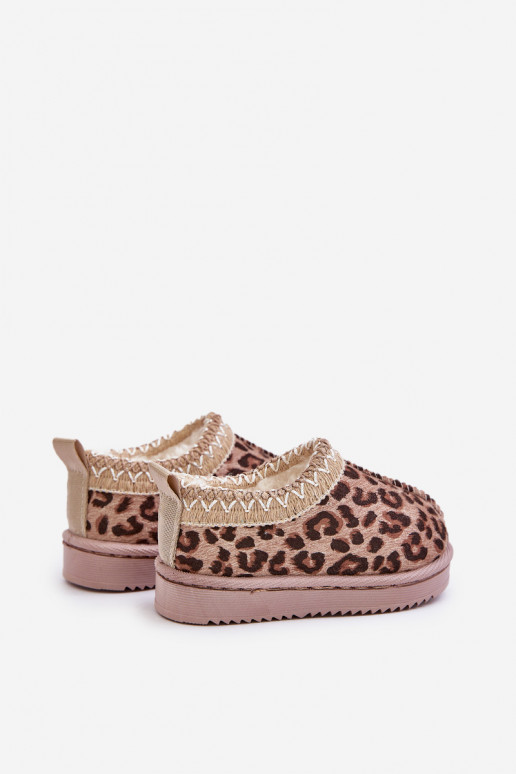 Stivali da neve Stivali Infantile con motivi di pelliccia di leopardo con una piattaforma riscaldamento con pelliccia all intern