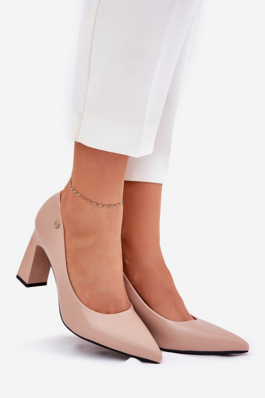 Stile elegante Scarpe Abilitato SłupkoAym Obcasie Vinceza 62221 beige