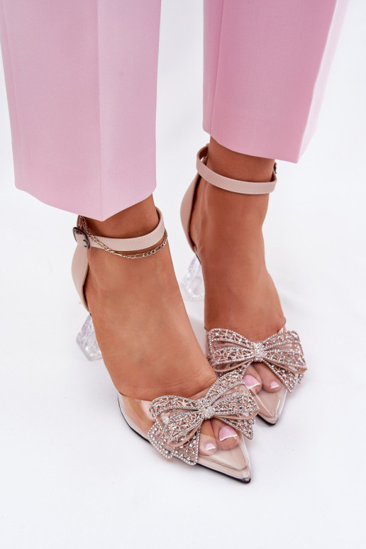 Stile elegante Scarpe con nastri Vinceza 62212 beige