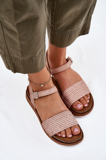 Sandali da donna Con treccia A Dopo Inblu GS000050 colore rosa