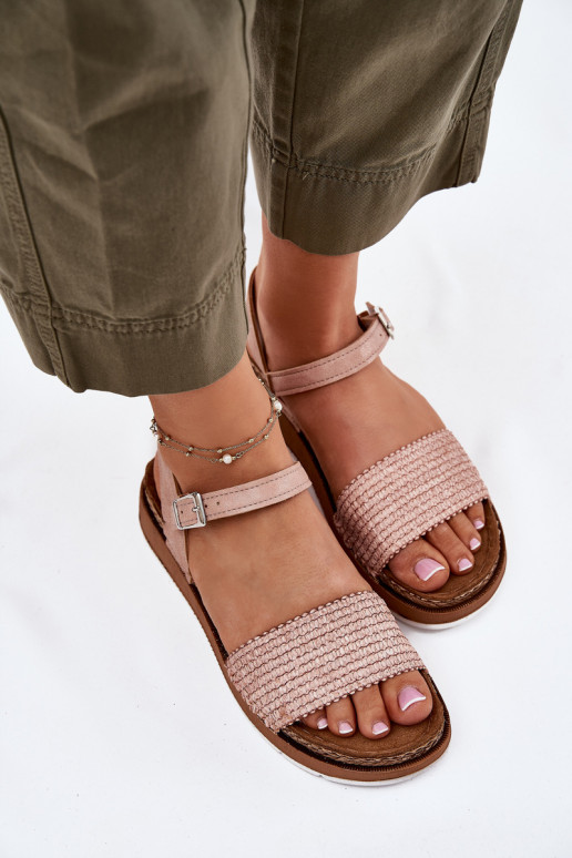 Sandali da donna Con treccia A Dopo Inblu GS000050 colore rosa