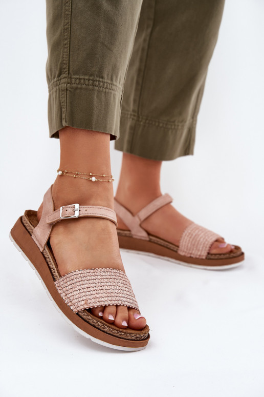 Sandali da donna Con treccia A Dopo Inblu GS000050 colore rosa